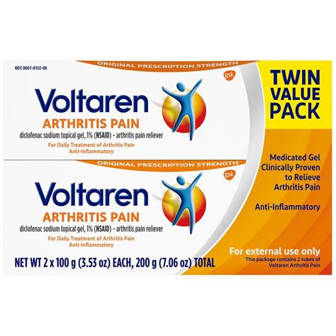 Voltaren Arthritis Pain Relief Topical Gel 3.53oz x 2 pack AND One ...