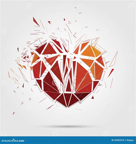 Abstract Broken Heart. 3d Vector Illustration. Stock Vector ...