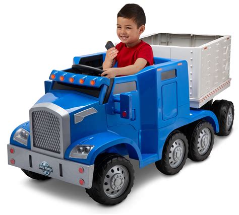 Kid Trax Semi-Truck and Trailer Ride-On Toy, Blue - Walmart.com