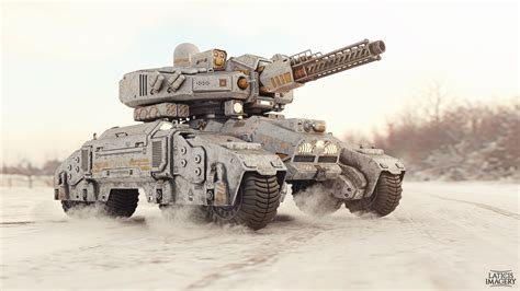 Futuristic Tank in Action - Sci-Fi Military HD Wallpaper by Adriano Di Pierro