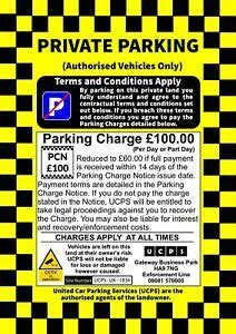 No Parking Sign [ Private Parking Car Park Enforcement Wheel Clamp Keep ...