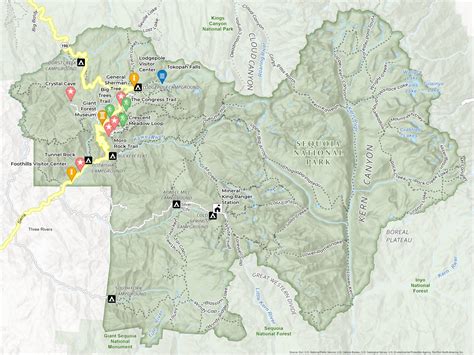 Sequoia National Park Map - GIS Geography