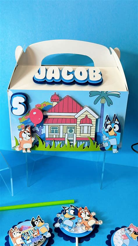 Bluey Favor Boxes, Girl Bluey Candy Boxes, Blue Dog Gable Boxes, Bluey Candy Bags, Bluey Party ...