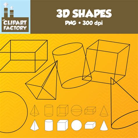 Clip Art: 3D Shapes Assorted 3 Dimensional Shapes - Etsy