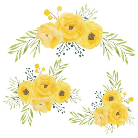 Yellow Watercolor Flower Vector Art, Icons, and Graphics for Free Download