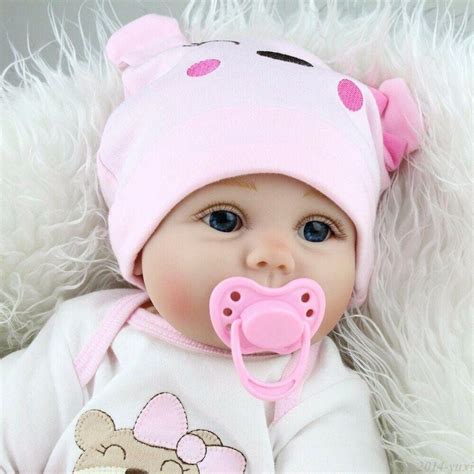 22'' Lifelike Newborn Silicone Vinyl Reborn Gift Baby Doll Handmade ...