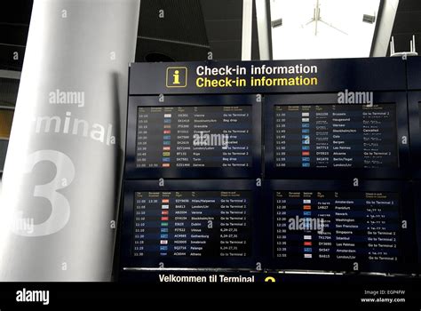 Kastrup airport, Copenhagen, Denmark. 28th February, 2015. SAS Scandinavian airlines has ...