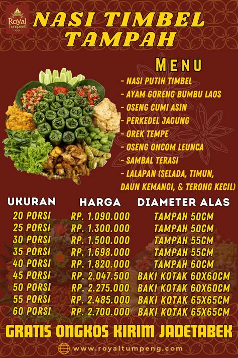 Pesan Nasi Timbel di Jakarta — Royal Tumpeng