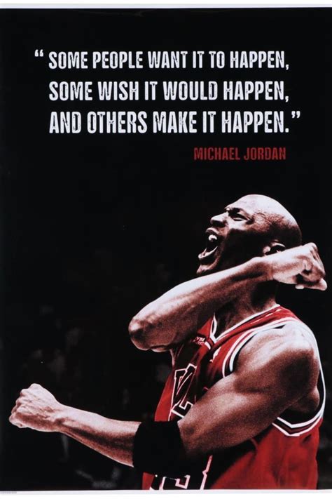 Michael Jordan in Chicago Bulls Jersey Poster with quote "Some people ...