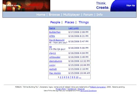 Roblox in 2006 - Web Design Museum