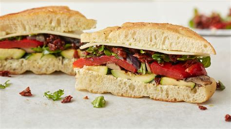 Grilled Vegetable Focaccia Sandwiches Recipe - Tablespoon.com