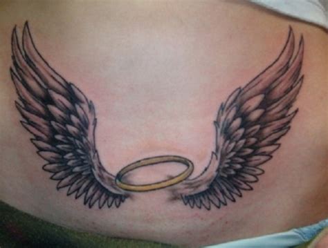 Angel Wings With Halo Tattoo