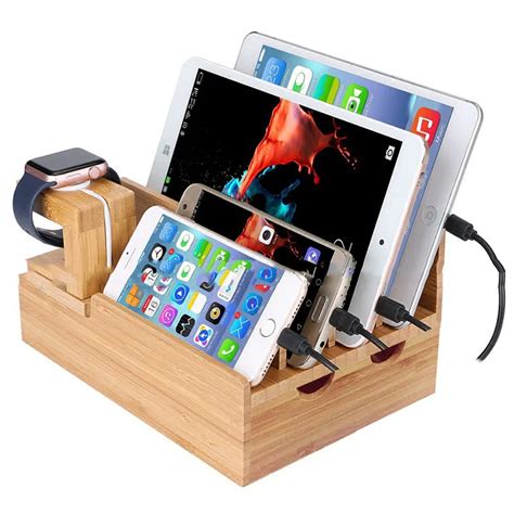 Universal Handy Tablet PC Bambus Ladestation Dock Holz lagerung Stehen Für Apple Uhr iPad iPhone ...