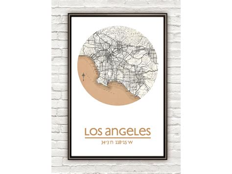 LOS ANGELES - city poster - city map poster print - VINTAGE MAPS AND PRINTS