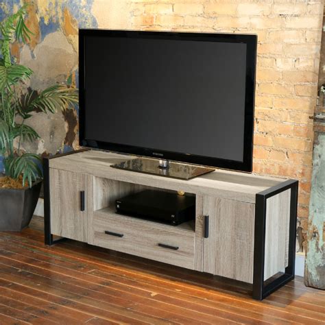 Walker Edison Urban Blend 65 inch TV Console Ash Gray and Black W60UBC22AG