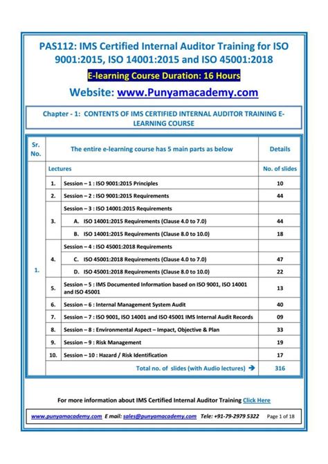 Sample Documents For Ims Auditor Training E-Learning Course with Iso 9001 Internal Audit Report ...