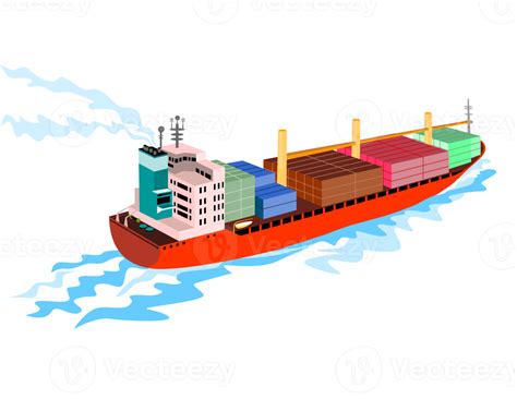 Container Ship Cargo Boat Retro 14463813 PNG