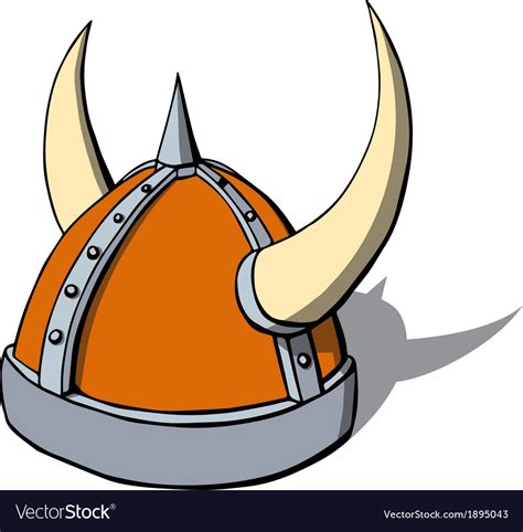 Cartoon viking helmet with horns Royalty Free Vector Image