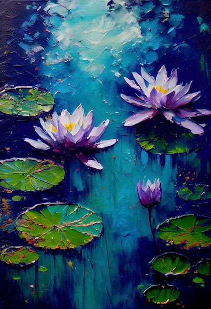Premium AI Image | Water lilies painting