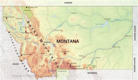 Bitterroot Mountains Map | World Map 07