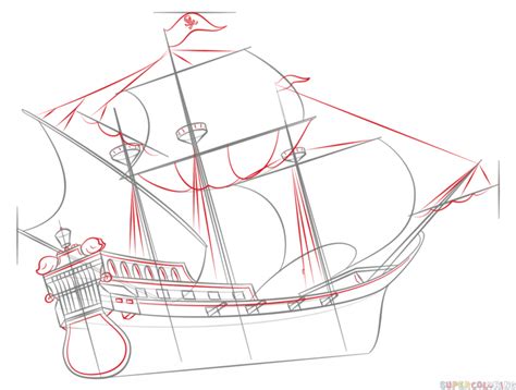 pirate ship drawing easy - By A Great Webcast Frame Store