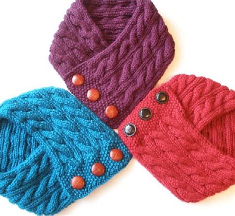 Free Knitting Patterns For Neck Warmers With Buttons at Margaret ...