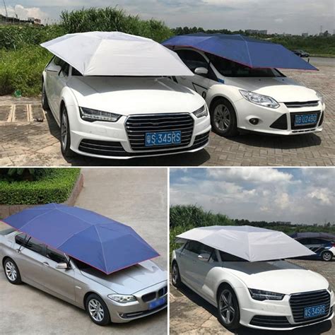 Half Automatic Awning Tent Car Cover Outdoor Waterproof Folded Portable Car Canopy Cover Anti-UV ...