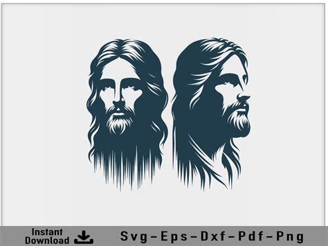 Jesus Christ Face Svg Vector Silhouette Graphic by shikharay410 · Creative Fabrica