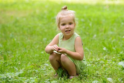 Happy Little Girl in the Park Stock Image - Image of emotion, meadow: 43207027