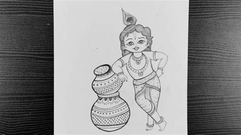 Pencil Drawings, Art Drawings, Krishna Drawing, Krishna Janmashtami, Hand Art Drawing, Lord ...