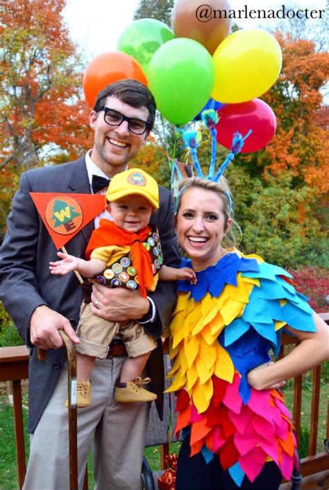 Disney Pixar UP Halloween costume! Carl, Russell, & Kevin. #homemade #UP - @marle… | Up ...