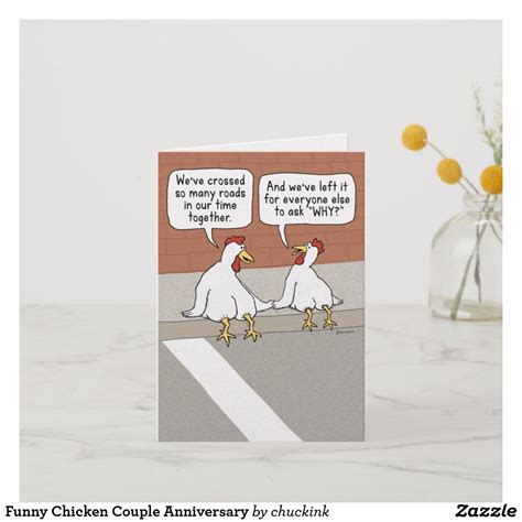 Funny Chicken Couple Anniversary Card | Zazzle | Funny anniversary ...