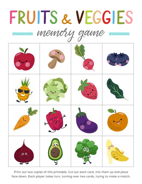 Stunning Vegetable Matching Game Printable Free Weather Chart