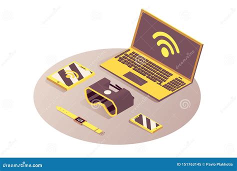 Iot, Portable Devices Vector Isometric Illustration. Internet of Things, Cloud Computing Service ...