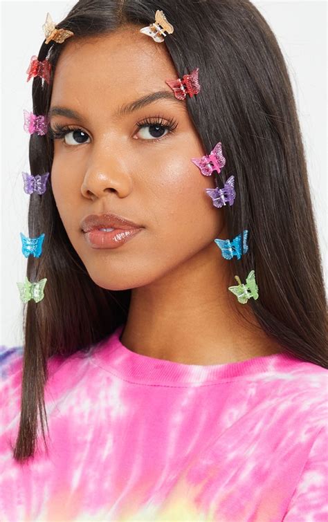 Multi Butterfly 12 Pack Clips | Hair accessories for women, Early 2000s hair, Hair