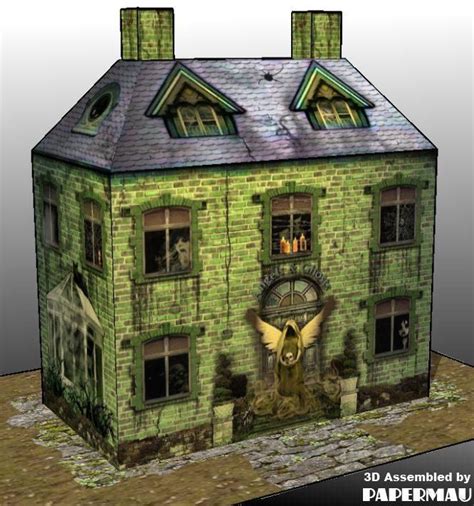 This paper model of a Haunted House was one of the first models with Halloween-themed I posted ...