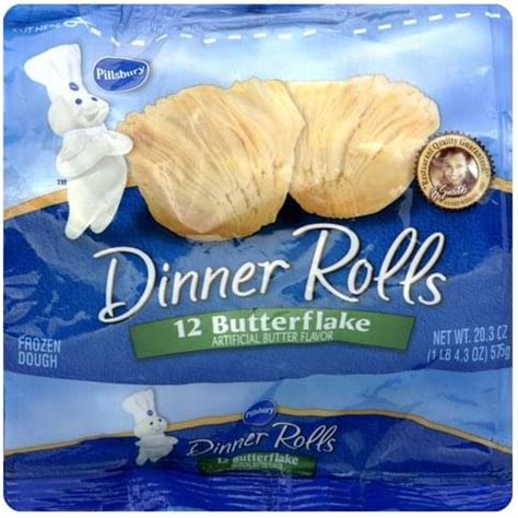 Pillsbury Dinner Rolls, Butterflake Frozen Dough - 12 ea, Nutrition ...