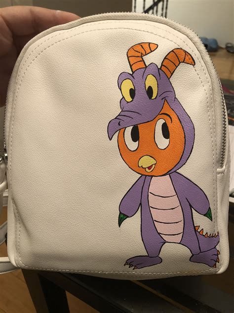 Disney, Orange Bird in Figment Costume painted mini-backpack by DznyKraze @dznykraze #DIY # ...