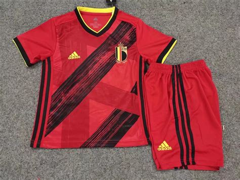 Kids Belgium National Home Soccer Jersey 2020 Stadium Football Shirt Team Uniform