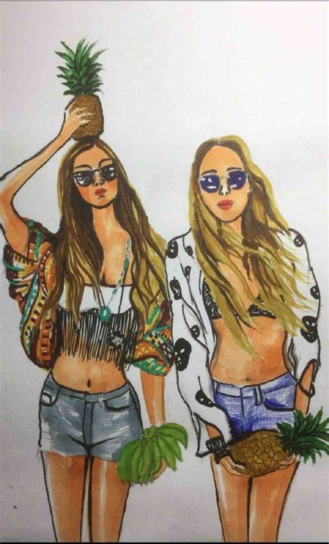 Two Best Friends Drawing: The Most Beautiful Images For You - MobyGeek.com