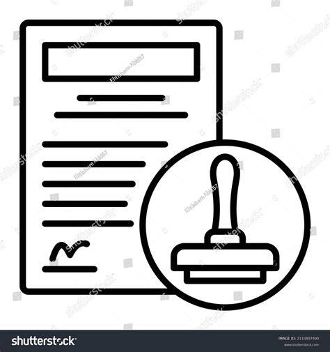 Approve Vector Outline Icon Isolated On Stock Vector (Royalty Free ...