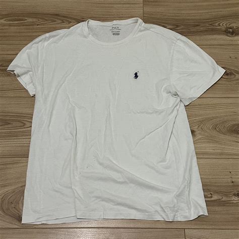 Ralph Lauren white t-shirt. Tiny stain at the front,... - Depop