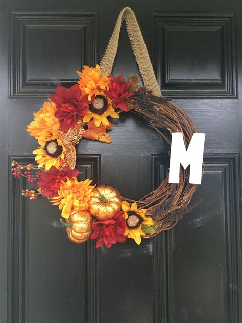 DIY dollar tree fall wreath Unique Fall Wreath, Autumn Wreaths, Autumn ...