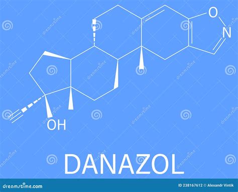 Danazol Endometriosis Drug Molecule. Skeletal Formula Stock Vector - Illustration of chemical ...