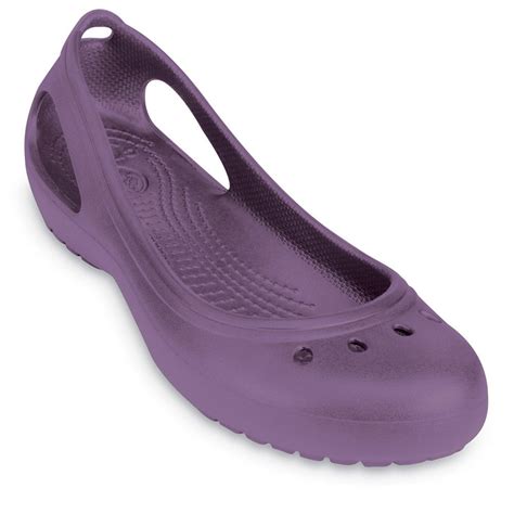 Crocs Kadee flat ladies shoe Lilac, dstinctive heel windows - Crocs from Jelly Egg UK