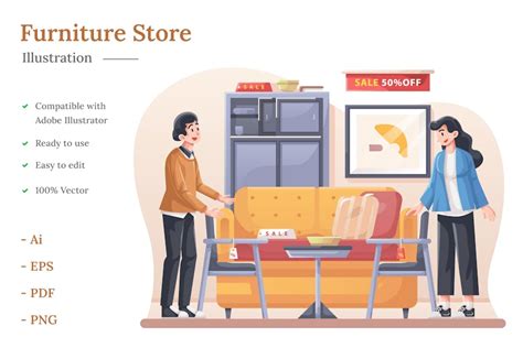 Furniture Store Illustration by deemakdaksinas on Envato Elements