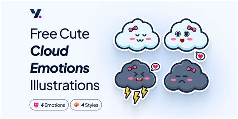 [Freebie] Cute Cloud Illustrations Pack