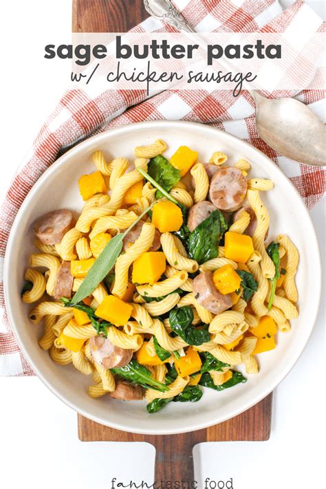 Easy Chicken Sausage & Butternut Squash Pasta with Sage Butter ...