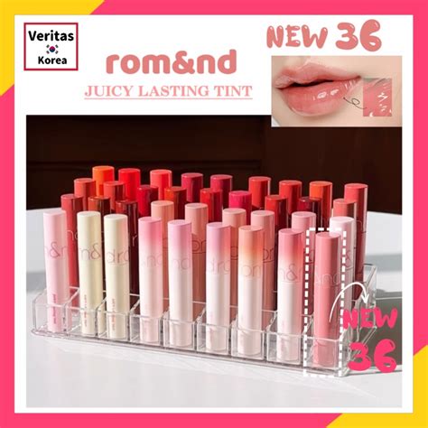 【Rom&nd】 (สีใหม่ 36 พีช น้ําผึ้ง B) ทินท์ฉ่ํา ติดทนนาน 5.5 กรัม #26 สี ...