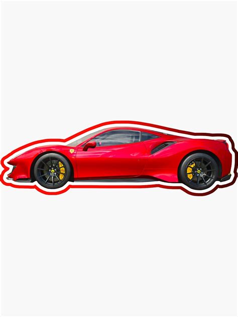 "Ferrari 488 Pista (Side)" Sticker for Sale by TigerEyez | Redbubble
